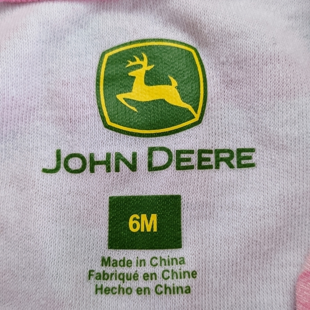 𝅺John Deere Pink Long Sleeve Tractor Onesie - Picture 3 of 3